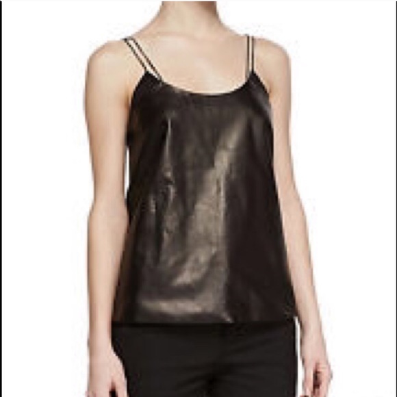 Vince Tops - Vince leather front silk back tank top cami